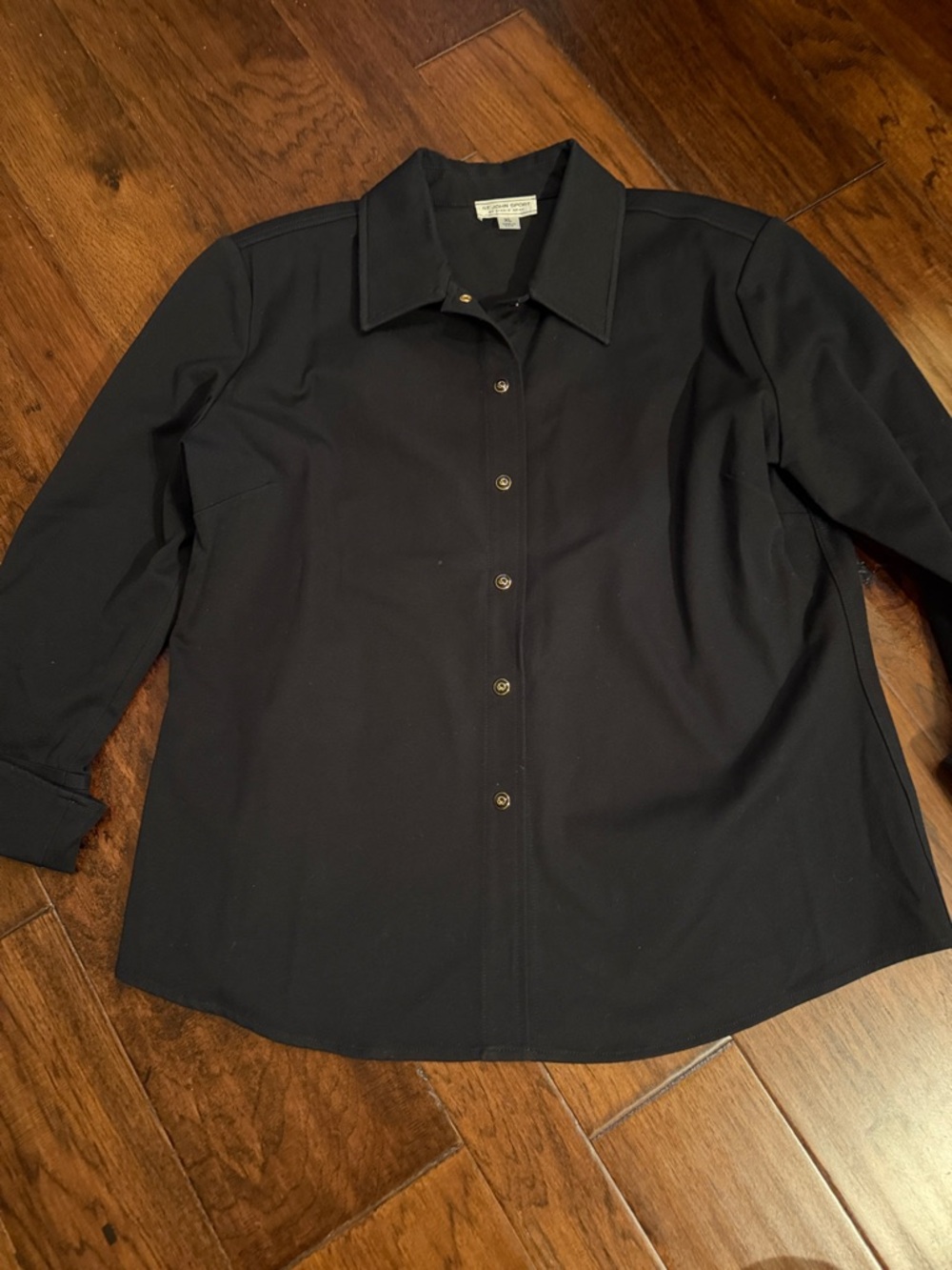 St. John Sport by Marie Gray Black Button-Down Shirt